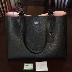 NWT Kate Spade black leather tote